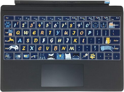 SANFORIN غطاء لوحة المفاتيح لجهاز Microsoft Surface Pro 7 2019/Surface Pro 6 2018/Surface Pro 5 2017، واقي لوحة المفاتيح من السيليكون بتصميم حروف كبيرة، تخطيط أمريكي، ساكورا in Saudi Arabia