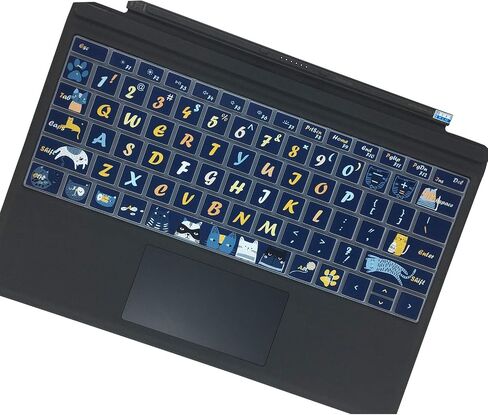 SANFORIN غطاء لوحة المفاتيح لجهاز Microsoft Surface Pro 7 2019/Surface Pro 6 2018/Surface Pro 5 2017، واقي لوحة المفاتيح من السيليكون بتصميم حروف كبيرة، تخطيط أمريكي، ساكورا in Saudi Arabia