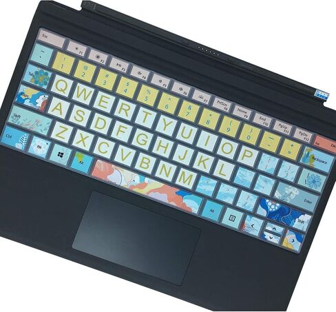 Keyboard Cover Skin for Microsoft Surface Pro 7 2019/Surface Pro 6 2018/Surface Pro 5 2017,Silicon Keyboard Protector with Big Letter Design,US Layout, Red Flower in Kuwait