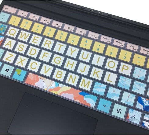 Keyboard Cover Skin for Microsoft Surface Pro 7 2019/Surface Pro 6 2018/Surface Pro 5 2017,Silicon Keyboard Protector with Big Letter Design,US Layout, Red Flower in Kuwait