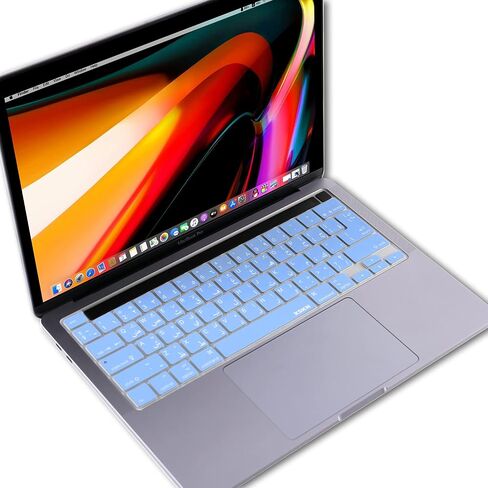 XSKN Arabic Language Silicone Keyboard Skin Cover Compatible with 2019 2020 Released 16-inch 13-inch MacBook Pro with Touch Bar and Touch ID A2141 A2289 A2251 A2338 M1 Chip in Saudi Arabia