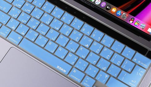 XSKN Arabic Language Silicone Keyboard Skin Cover Compatible with 2019 2020 Released 16-inch 13-inch MacBook Pro with Touch Bar and Touch ID A2141 A2289 A2251 A2338 M1 Chip in Saudi Arabia