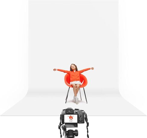 Julius Studio 10 x 20 ft. Pure White Backdrop Screen Background Super Large, Premium Soft & Higher Density 150GSM for Professional Photo Video Studio, Events, Party, JSAG210 in Kuwait