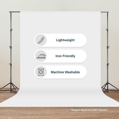 Julius Studio 10 x 20 ft. Pure White Backdrop Screen Background Super Large, Premium Soft & Higher Density 150GSM for Professional Photo Video Studio, Events, Party, JSAG210 in Kuwait