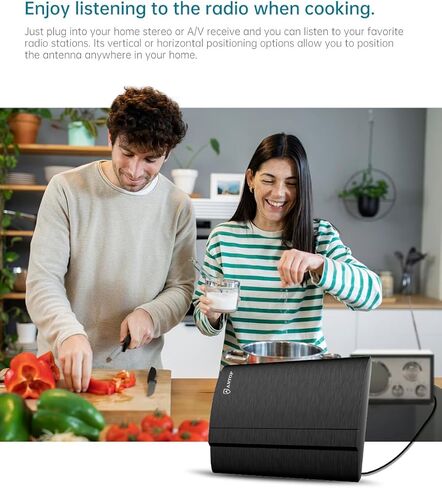 ANTOP Amplified AM/FM Radio Antenna, Digital Indoor Aerial, Boost Weak FM Signals Reduce Noise 50 Miles in Kuwait