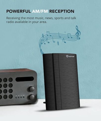 ANTOP Amplified AM/FM Radio Antenna, Digital Indoor Aerial, Boost Weak FM Signals Reduce Noise 50 Miles in Kuwait