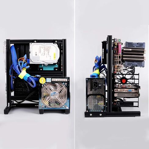 ATX M-ATX ITX Open Chassis, DIY Computer Case with Handle, Vertical Overclocking Open Frame Rack for ITX Motherboard, Support Graphics Card(red) in Saudi Arabia