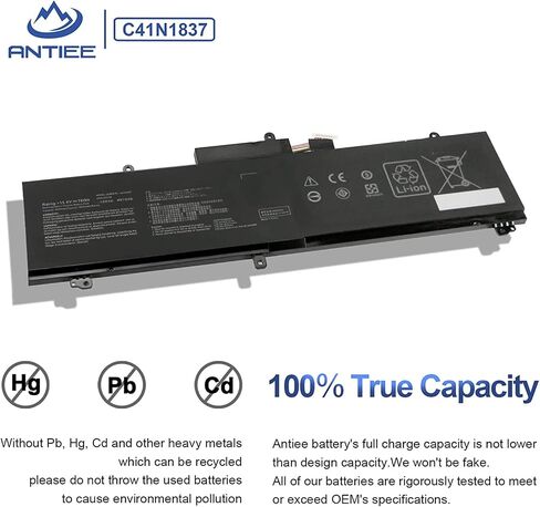ANTIEE C41N1837 Battery for ASUS Rog Zephyrus GA502 GA502D GA502DU GA502GU GA502IV GU502 GU502DU GU502GV GU502LU GU502LW GU502LV GX502LXS GX502GV GX502GW GU532 GX532 GU532GU GU532GV GX532GV GX532GW in Saudi Arabia