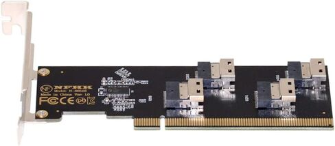 NFHK Four Slimline SFF-8654 4X 4 NVME to PCIE Express 3.0 4.0 Raid Card VROC Raid0 Hyper Adapter in Saudi Arabia