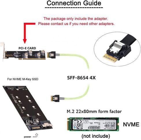 NFHK Four Slimline SFF-8654 4X 4 NVME to PCIE Express 3.0 4.0 Raid Card VROC Raid0 Hyper Adapter in Saudi Arabia