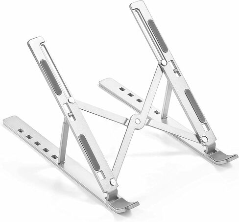 zgyad Desktop Laptop Stand, Multi Angle Adjustable Aluminum Laptop Stand, Ergonomic Laptop Stand, Fully Covered with Silicone Protection, Compatible with 10 to 15.6 inch laptops (Silvery) in Kuwait