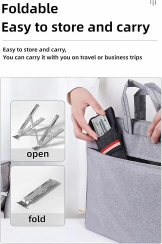 zgyad Desktop Laptop Stand, Multi Angle Adjustable Aluminum Laptop Stand, Ergonomic Laptop Stand, Fully Covered with Silicone Protection, Compatible with 10 to 15.6 inch laptops (Silvery) in Kuwait