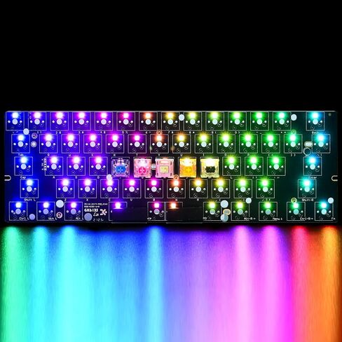 Guffercty kred GK61X PCB Plate Case 60% Keyboard Custom Hot Swappable RGB Keyboard DIY Kit Wired Tyce-C for 3/5 Pin Switch (GK61X White) in Saudi Arabia