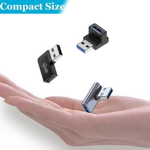 Warmstor 6 حزمة 10 جيجابت في الثانية USB 3.0 ذكر إلى أنثى محول أعلى أسفل يسار يمين 90 درجة زاوية يمين كابل USB موصل تمديد 6 أنواع يدعم سرعة الشحن 3A in Kuwait