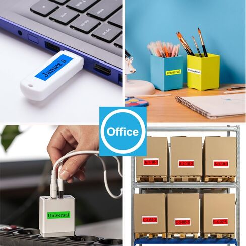 بديل لصانع الملصقات Dymo LetraTag عبوات بلاستيكية 91331 91332 91333 91334 91335 12 مم × 4 م 1/2 × 13 متوافق مع صانع الملصقات Dymo LetraTag LT-100H LT-100T QX50، 5 عبوات in Kuwait