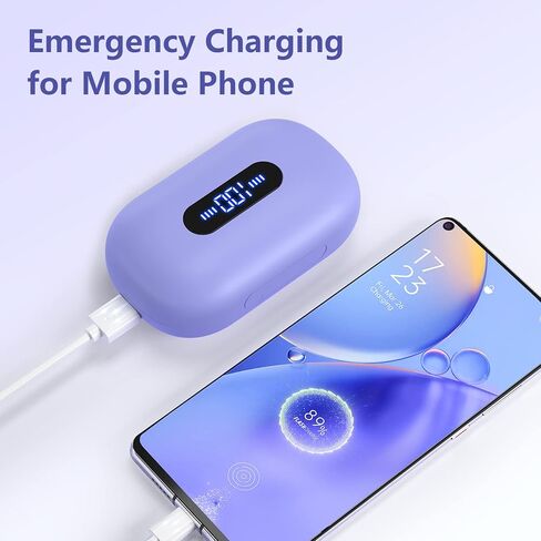 occiam Wireless Earbuds Bluetooth Headphones 130H Playback 4 Mics Clear Call Waterproof 2200mAh Charging Case in-Ear Ear Buds Earphones with Earhooks for Sports Running Workout-STADOR (Purple) in Kuwait