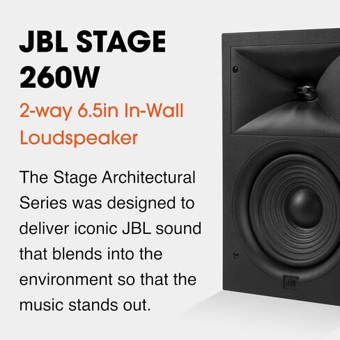 JBL Stage 250WL - مكبر صوت داخلي في الاتجاهين مع مكبرات صوت مزدوجة مقاس 5.25 بوصة، ومكبر صوت من الألومنيوم مقاس 1 بوصة وشبكة بدون إطار - سهلة التركيب in Saudi Arabia