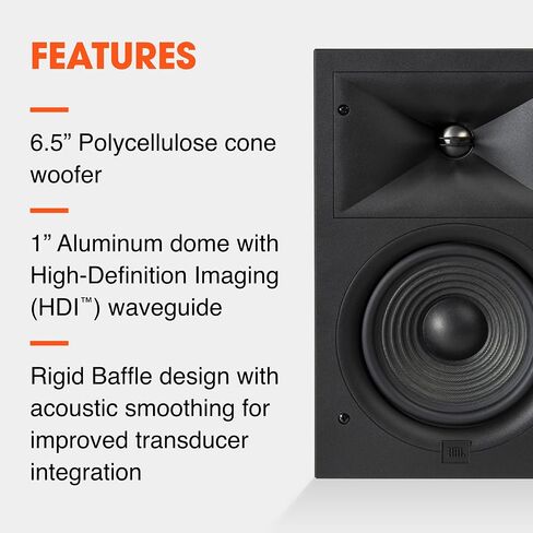 JBL Stage 250WL - مكبر صوت داخلي في الاتجاهين مع مكبرات صوت مزدوجة مقاس 5.25 بوصة، ومكبر صوت من الألومنيوم مقاس 1 بوصة وشبكة بدون إطار - سهلة التركيب in Saudi Arabia