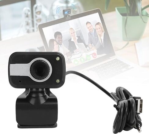 01 02 015 PC Camera, Small Angle Adjustable Portable Webcam Plug and Play with 3.5mm Audio Port for Online Teaching for Video Conferencing in Saudi Arabia
