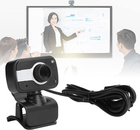 01 02 015 PC Camera, Small Angle Adjustable Portable Webcam Plug and Play with 3.5mm Audio Port for Online Teaching for Video Conferencing in Saudi Arabia