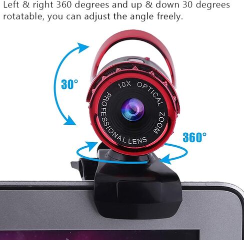 VBESTLIFE Webcam, 0. Pixels HD Web Camera CMOS 360Degree Rotating Clip?on Camera Built?in Microphone Webcamera for Zoom Meeting Compatible with Laptop Desktop PC(Silver) in Kuwait