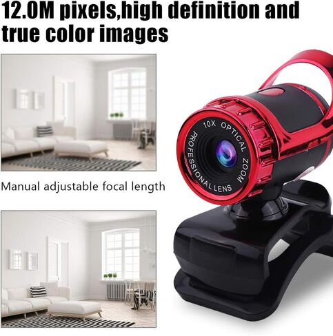VBESTLIFE Webcam, 0. Pixels HD Web Camera CMOS 360Degree Rotating Clip?on Camera Built?in Microphone Webcamera for Zoom Meeting Compatible with Laptop Desktop PC(Silver) in Kuwait