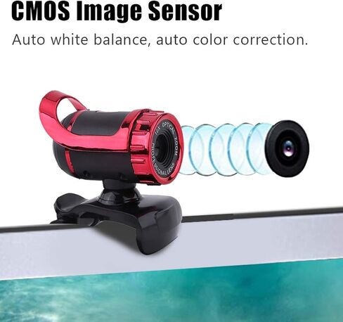 VBESTLIFE Webcam, 0. Pixels HD Web Camera CMOS 360Degree Rotating Clip?on Camera Built?in Microphone Webcamera for Zoom Meeting Compatible with Laptop Desktop PC(Silver) in Kuwait