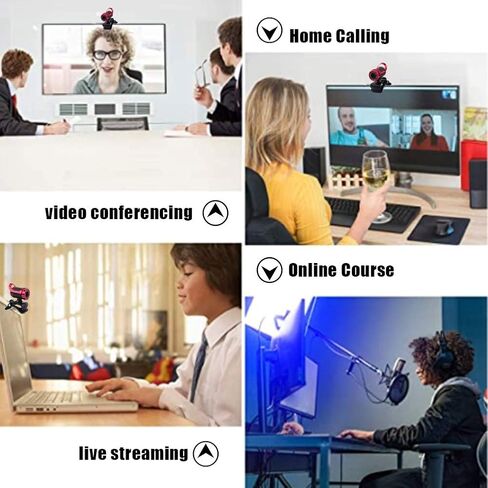 VBESTLIFE Webcam, 0. Pixels HD Web Camera CMOS 360Degree Rotating Clip?on Camera Built?in Microphone Webcamera for Zoom Meeting Compatible with Laptop Desktop PC(Silver) in Kuwait