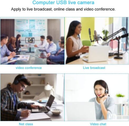 كاميرا ويب متعددة الوظائف 1080 بكسل، كاميرا ميكروفون مدمجة منخفضة الضوضاء ذات لون حقيقي 24 بت، كاميرات ويب كمبيوتر عالمية لنظام التشغيل Windows XP/2000/2003/Vista/7/8/10/Android/Linux in Kuwait