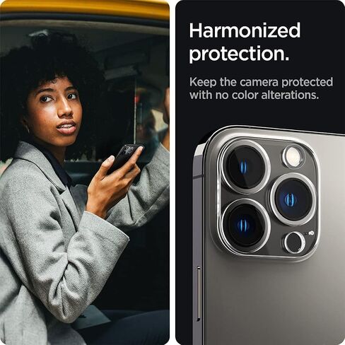 واقي شاشة لعدسة الكاميرا من Spigen [GlasTR Optik] مصمم لهاتف iPhone 13 Pro (2021) / iPhone 13 Pro Max (2021) - فضي [عبوة من قطعتين]... in Saudi Arabia