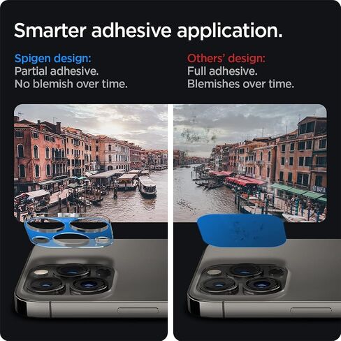 واقي شاشة لعدسة الكاميرا من Spigen [GlasTR Optik] مصمم لهاتف iPhone 13 Pro (2021) / iPhone 13 Pro Max (2021) - فضي [عبوة من قطعتين]... in Saudi Arabia