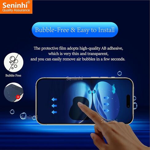 seninhi [3+3 عبوات] واقي شاشة iPhone 15 Pro MAX 3 عبوات + واقي عدسة الكاميرا 3 عبوات، واقي شاشة من الزجاج المقسى [مع إطار سهل التركيب] [صلابة 9H] [مضاد للخدش] [خالٍ من الفقاعات] - شفاف in Kuwait