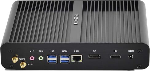KINGDEL NC860 Mini Desktop Computer, Fanless Mini PC, i7 10th Gen. CPU, 16GB DDR4 RAM, 256GB NVMe SSD, 4K: 4096x2304, HD Port, DP, WiFi+BT, Silent Working in Saudi Arabia