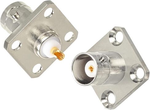 Superbat BNC Connectors BNC Female Jack 4 Hole Flange Panel Chassis Mount Coaxial Solder Connector 5pcs in Saudi Arabia