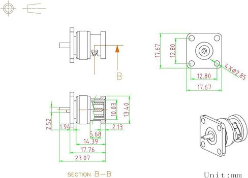 Superbat BNC Connectors BNC Female Jack 4 Hole Flange Panel Chassis Mount Coaxial Solder Connector 5pcs in Saudi Arabia