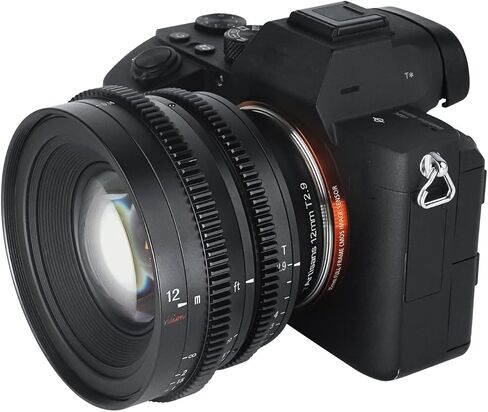 7 Artisans 12mm T2.9 Large Aperture APS-C Ultra Wide Angle Cine Lens, Manual Fixed Focus Low Distortion Cinema Lens Compatible for Sigma FP, Panasonic S1 S1H S5, Leica SL SL2 L-Mount,Black in Saudi Arabia