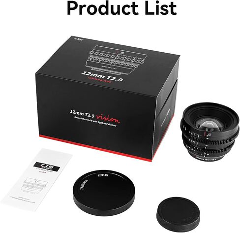 7 Artisans 12mm T2.9 Large Aperture APS-C Ultra Wide Angle Cine Lens, Manual Fixed Focus Low Distortion Cinema Lens Compatible for Sigma FP, Panasonic S1 S1H S5, Leica SL SL2 L-Mount,Black in Saudi Arabia