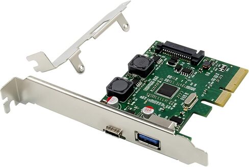 HINYSENO PCI-E USB 3.1 Gen II 10Gpbs PCI Express Card Type-C + Type-A 2-Port PCIe Expansion Adapter Card in Kuwait