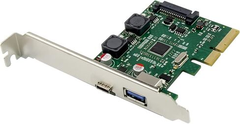 HINYSENO PCI-E USB 3.1 Gen II 10Gpbs PCI Express Card Type-C + Type-A 2-Port PCIe Expansion Adapter Card in Kuwait