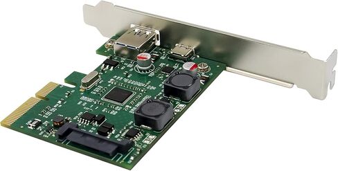 HINYSENO PCI-E USB 3.1 Gen II 10Gpbs PCI Express Card Type-C + Type-A 2-Port PCIe Expansion Adapter Card in Kuwait