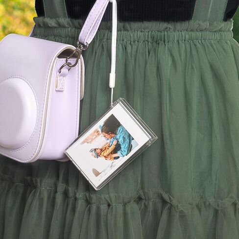 QUEEN3C Mini Photo Holder Storage Case for Fujifilm Instax Mini 12/11/9/8/7/7+/EVO Instant Camera Film Accessories 3 inch Photo Pouch, Photo Holder Protective Case with Wrist Lanyard. (2 pack) in Kuwait