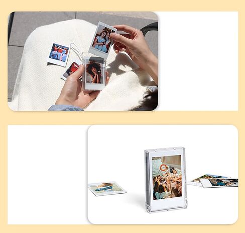 QUEEN3C Mini Photo Holder Storage Case for Fujifilm Instax Mini 12/11/9/8/7/7+/EVO Instant Camera Film Accessories 3 inch Photo Pouch, Photo Holder Protective Case with Wrist Lanyard. (2 pack) in Kuwait