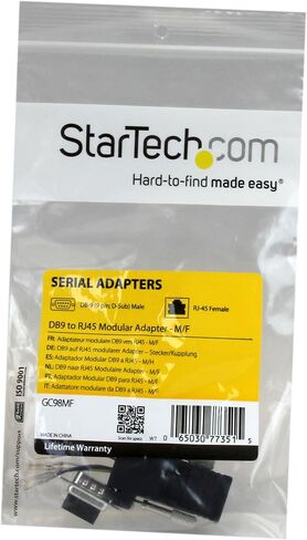 StarTech.com DB9 to RJ45 Modular Adapter - M/F - Serial adapter - DB-9 (M) to RJ-45 (F) - GC98MF,Gray in Saudi Arabia