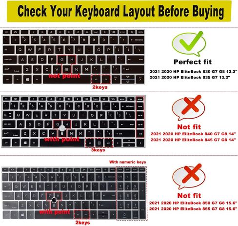 Keyboard Cover for 13.3" HP EliteBook 430 G8/EliteBook 630 G8 G9 G10, EliteBook X360 435 G8 G9, EliteBook X360 830 835 G7 G8 13.3 inch Laptop US Layout Keyboard(NOT FIT 830 835 G9 G10)-Colorful in Saudi Arabia