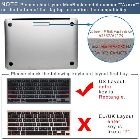 Clear Ultra Thin TPU Keyboard Cover for 2022 MacBook Pro 13" M2 Chip(2022)/M1 Chip (2020) / MacBook Pro 16"(2019/2020), Model Number A2338 A2289 A2251 A2141 US Layout Keyboard Protector Accessories in Saudi Arabia