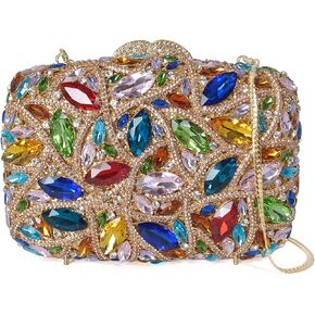 MOSSMON Crystal Evening Clutch Bag Sparkling Bride Wedding Party Purse for Women
