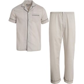 Ten West Apparel Men's 2-Piece Pajama Set with Short Sleeve Shirt and Long Pants