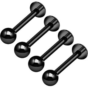 4PCS Labret Lip Rings Ball Vertical Labret Auricle Rim Forward Helix Earrings Monroe Piercing Jewelry Pick Size and Color in Saudi Arabia