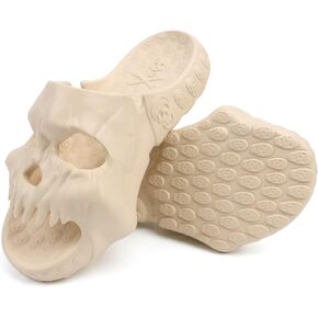 Skull Slides Sandals for Men Women,Non Slip Sport Cloud Cloudies Slides Slippers,Open Toe Slip on Comfy Beach Halloween Skull Slides Shower House Home Indoor Outdoor Thick Soft Shoes in Saudi Arabia