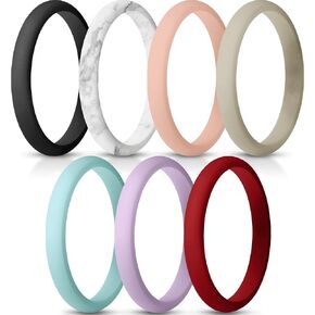 ThunderFit Women's Band Rings Thin and Stackable Silicone Wedding Rings for Women, 2.5mm Width - 1.8mm Thick in Saudi Arabia